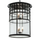 Meyda Lighting Hudson House 24" 6-Light Solar Black Pendant Light With Clear Seeded Shade Glass