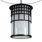 Meyda Lighting Hudson House 24" 6-Light Solar Black Pendant Light With Frosted Seeded Shade Glass