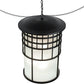 Meyda Lighting Hudson House 24" 6-Light Solar Black Pendant Light With Frosted Seeded Shade Glass