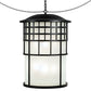 Meyda Lighting Hudson House 24" 6-Light Solar Black Pendant Light With Frosted Seeded Shade Glass
