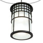 Meyda Lighting Hudson House 24" 6-Light Solar Black Pendant Light With Frosted Seeded Shade Glass