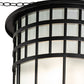 Meyda Lighting Hudson House 24" 6-Light Solar Black Pendant Light With Frosted Seeded Shade Glass