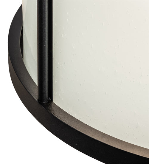Meyda Lighting Hudson House 24" 6-Light Solar Black Pendant Light With Frosted Seeded Shade Glass