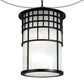 Meyda Lighting Hudson House 24" 6-Light Solar Black Pendant Light With Frosted Seeded Shade Glass