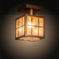 Meyda Lighting Hudson Welcome 9" Natural Copper Welcome Lantern Flush Mount Light With Clear Seeded Shade Glass