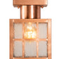 Meyda Lighting Hudson Welcome 9" Natural Copper Welcome Lantern Flush Mount Light With Clear Seeded Shade Glass