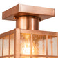 Meyda Lighting Hudson Welcome 9" Natural Copper Welcome Lantern Flush Mount Light With Clear Seeded Shade Glass