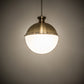 Meyda Lighting Huevo 13" 2-Light Antique Bronze Privilege Pendant Light With White Shade Glass