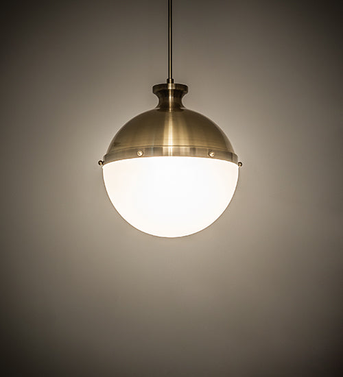 Meyda Lighting Huevo 13" 2-Light Antique Bronze Privilege Pendant Light With White Shade Glass