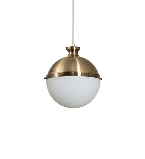 Meyda Lighting Huevo 13" 2-Light Antique Bronze Privilege Pendant Light With White Shade Glass