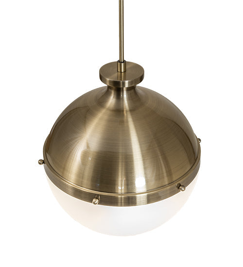Meyda Lighting Huevo 13" 2-Light Antique Bronze Privilege Pendant Light With White Shade Glass