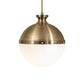 Meyda Lighting Huevo 13" 2-Light Antique Bronze Privilege Pendant Light With White Shade Glass