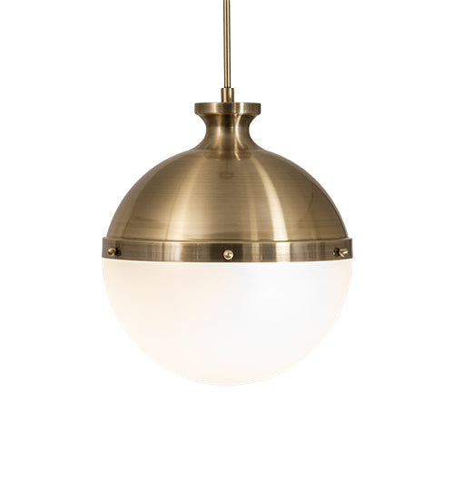 Meyda Lighting Huevo 13" 2-Light Antique Bronze Privilege Pendant Light With White Shade Glass