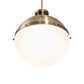 Meyda Lighting Huevo 13" 2-Light Antique Bronze Privilege Pendant Light With White Shade Glass