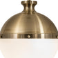 Meyda Lighting Huevo 13" 2-Light Antique Bronze Privilege Pendant Light With White Shade Glass