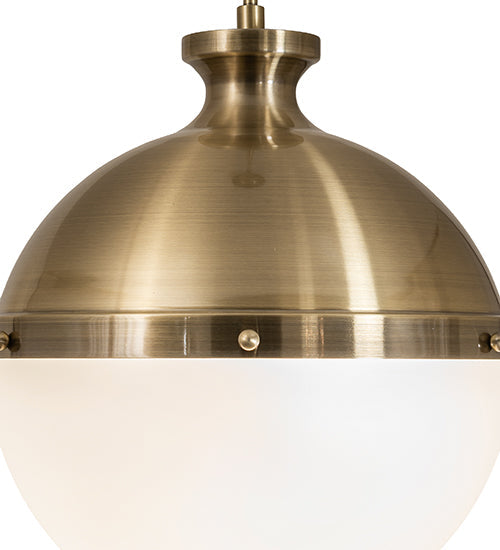 Meyda Lighting Huevo 13" 2-Light Antique Bronze Privilege Pendant Light With White Shade Glass