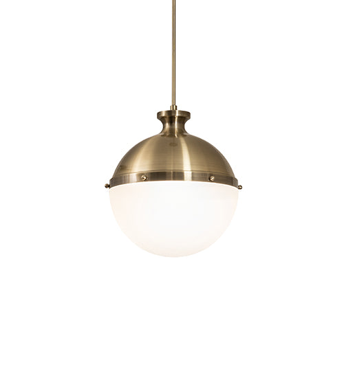 Meyda Lighting Huevo 13" 2-Light Antique Bronze Privilege Pendant Light With White Shade Glass