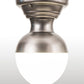Meyda Lighting Huevo 248999 9" Nickel Flush Mount Light With White Opal Shade Glass