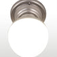 Meyda Lighting Huevo 248999 9" Nickel Flush Mount Light With White Opal Shade Glass