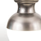 Meyda Lighting Huevo 248999 9" Nickel Flush Mount Light With White Opal Shade Glass