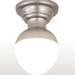 Meyda Lighting Huevo 248999 9" Nickel Flush Mount Light With White Opal Shade Glass