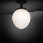 Meyda Lighting Huevo 8" Oil Ribbed Bronze Flush Mount Light With White Shade Glass