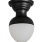Meyda Lighting Huevo 9" LED Black Flush Mount Light With White Shade Glass