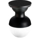 Meyda Lighting Huevo 9" LED Black Flush Mount Light With White Shade Glass