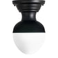 Meyda Lighting Huevo 9" LED Black Flush Mount Light With White Shade Glass