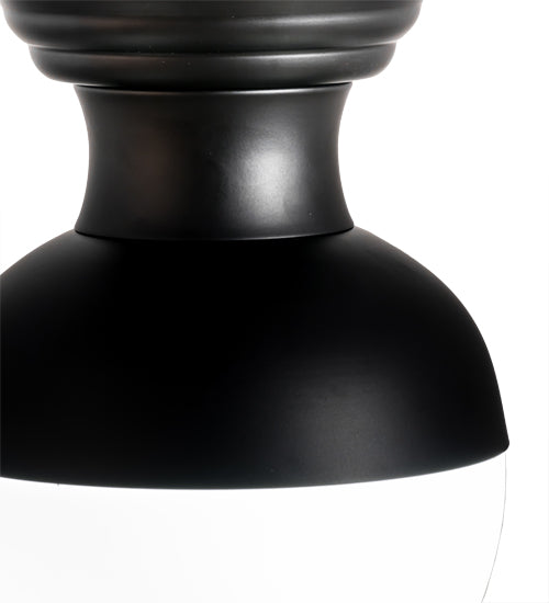 Meyda Lighting Huevo 9" LED Black Flush Mount Light With White Shade Glass