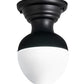 Meyda Lighting Huevo 9" LED Black Flush Mount Light With White Shade Glass