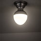 Meyda Lighting Huevo 9" Nickel Flush Mount Light With White Opal Shade Glass