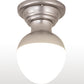 Meyda Lighting Huevo 9" Nickel Flush Mount Light With White Opal Shade Glass