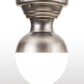 Meyda Lighting Huevo 9" Nickel Flush Mount Light With White Opal Shade Glass