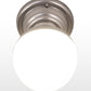 Meyda Lighting Huevo 9" Nickel Flush Mount Light With White Opal Shade Glass