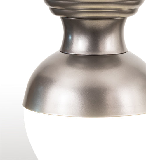 Meyda Lighting Huevo 9" Nickel Flush Mount Light With White Opal Shade Glass
