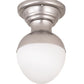 Meyda Lighting Huevo 9" Nickel Flush Mount Light With White Opal Shade Glass