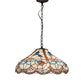Meyda Lighting Hummingbird 20" 3-Light Mahogany Bronze Pendant Light With Multi-Colored Shade Glass