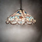 Meyda Lighting Hummingbird 20" 3-Light Mahogany Bronze Pendant Light With Multi-Colored Shade Glass