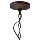 Meyda Lighting Hummingbird 20" 3-Light Mahogany Bronze Pendant Light With Multi-Colored Shade Glass