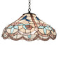 Meyda Lighting Hummingbird 20" 3-Light Mahogany Bronze Pendant Light With Multi-Colored Shade Glass