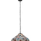 Meyda Lighting Hummingbird 20" Mahogany Bronze Pendant Light With Multi-Colored Shade Glass