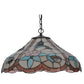Meyda Lighting Hummingbird 20" Mahogany Bronze Pendant Light With Multi-Colored Shade Glass