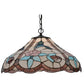 Meyda Lighting Hummingbird 20" Mahogany Bronze Pendant Light With Multi-Colored Shade Glass