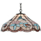 Meyda Lighting Hummingbird 20" Mahogany Bronze Pendant Light With Multi-Colored Shade Glass