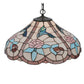 Meyda Lighting Hummingbird 20" Mahogany Bronze Pendant Light With Multi-Colored Shade Glass