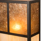 Meyda Lighting Hyde Park 10" 2-Light Craftsman Brown "T" Mission Wall Sconce With Beige Iridescent And Amber Mica Shade Glass