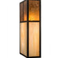 Meyda Lighting Hyde Park 10" 2-Light Craftsman Brown "T" Mission Wall Sconce With Beige Iridescent And Amber Mica Shade Glass