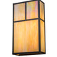 Meyda Lighting Hyde Park 10" 2-Light Craftsman Brown T Mission Wall Sconce With Beige Iridescent Shade Glass