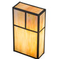 Meyda Lighting Hyde Park 10" 2-Light Craftsman Brown T Mission Wall Sconce With Beige Iridescent Shade Glass